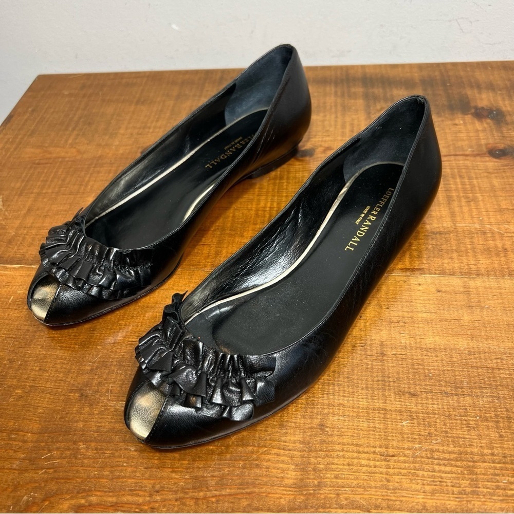 Loeffler Randall Black Peep-Toe Flats